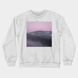 Pink Winter Misty Sunset in the Mountains of Czech Crewneck Sweatshirt